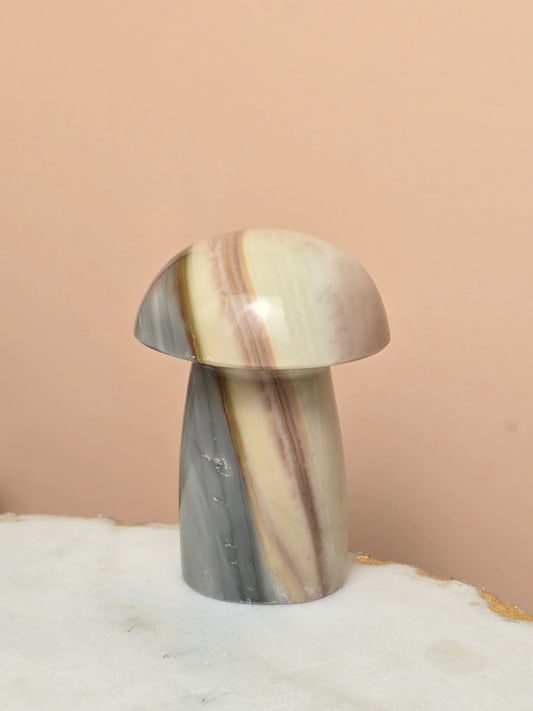 Polychrome Jasper - Mushroom Carving - OJ01