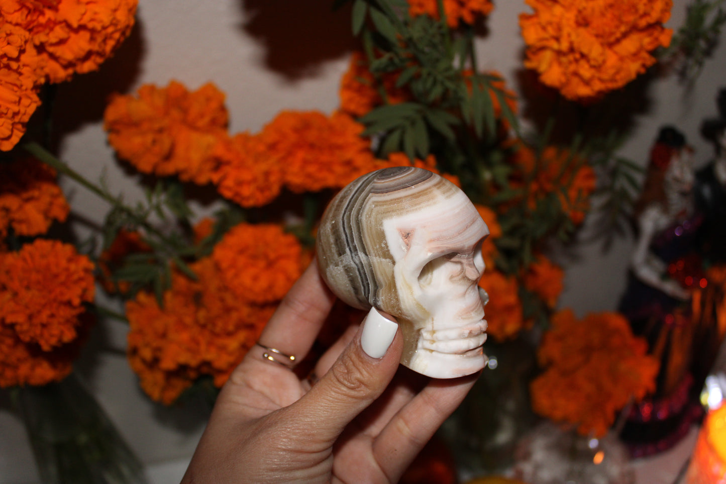 Mexican Onyx - Skull Carving