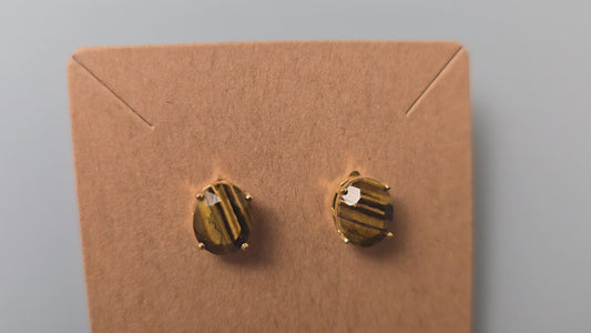 Tiger Eye - Stud Earrings